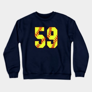 Fastpitch Softball Number 59 #59 Softball Shirt Jersey Uniform Favorite Player Biggest Fan Crewneck Sweatshirt